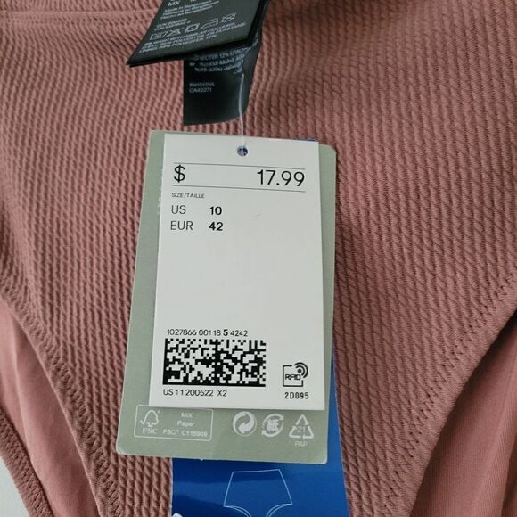 H&M Textured Brown High Waist Brazilian Bikini Bottoms NWT Size 10 - Picture 8 of 10